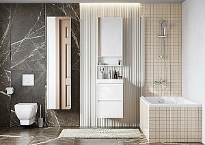 Зеркальный шкаф Акватон Сканди 1A252002SD010 45 белый купить в интернет-магазине сантехники Sanbest