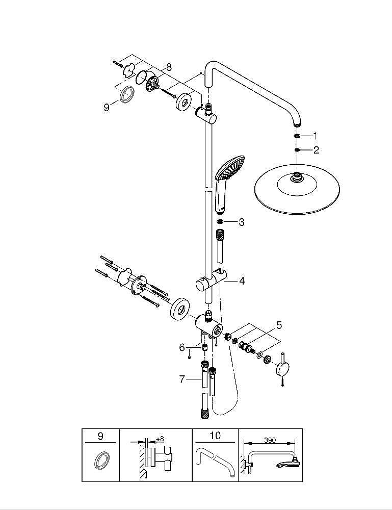 Душевая система Grohe Euphoria System 260 27421002 хром купить в интернет-магазине сантехники Sanbest