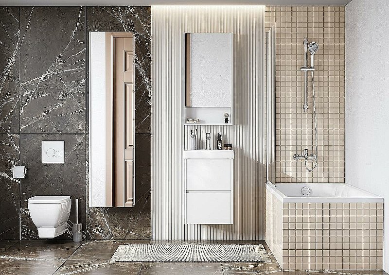 Зеркальный шкаф Акватон Сканди 1A252002SD010 45 белый купить в интернет-магазине сантехники Sanbest