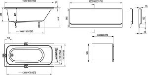 Ванна акриловая Ravak Chrome 150х70 купить в интернет-магазине Sanbest