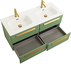 Тумба с раковиной Cezares ECO-CER-N 120 ECO-CER-N-1200-4C-SO-2-PS-P фисташковый софт для ванной в интернет-магазине Sanbest