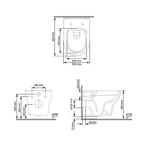 Унитаз подвесной WasserKRAFT Berkel 10TLT.010.ME.MB02.H001 безободковый, с инсталляцией Aller 10, с крышкой микролифт, белый/кнопка черный Soft Touch купить в интернет-магазине Sanbest