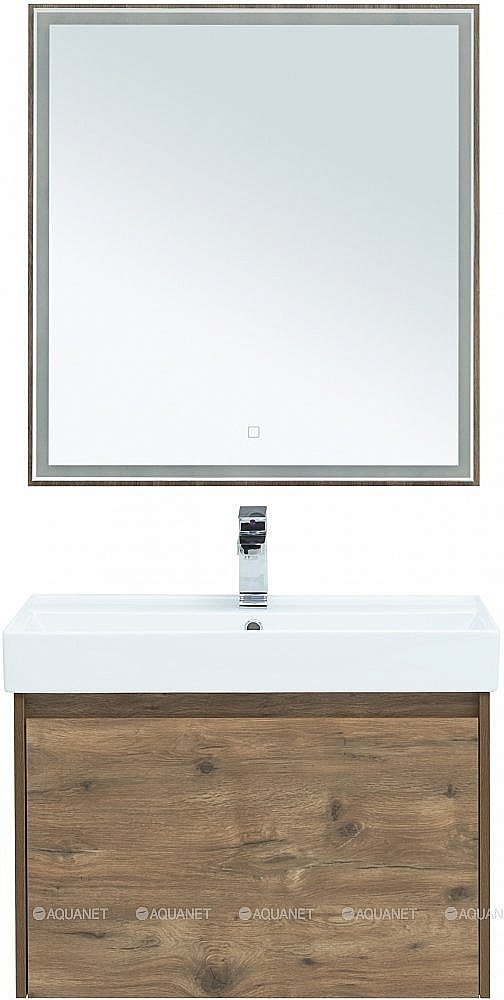 Зеркало LED Aquanet Nova Lite 249513 75 дуб рустикальный в ванную от интернет-магазине сантехники Sanbest
