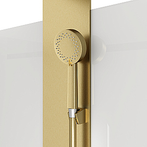 Душевая кабина Black&White Galaxy 110х80 8708000G с гидромассажем, стекло прозрачное/профиль брашированное золото купить в интернет-магазине Sanbest