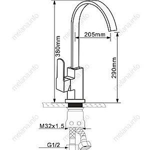 Смеситель для кухни Melana 8112 сатин купить в интернет-магазине сантехники Sanbest