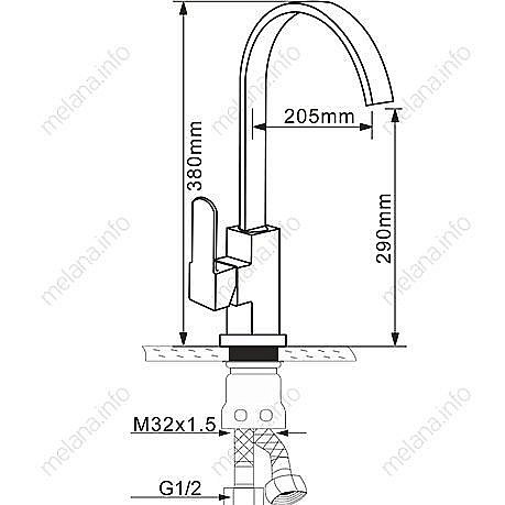 Смеситель для кухни Melana 8112 сатин купить в интернет-магазине сантехники Sanbest