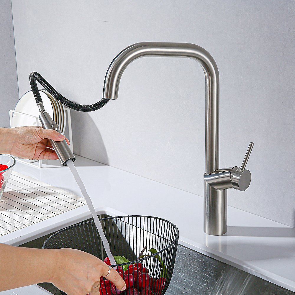 Смеситель для кухни Vincea VKF-107BN брашированный никель купить в интернет-магазине сантехники Sanbest