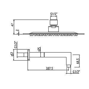 Верхний душ Gattoni Bracci Doccia SFAIQU30 купить в интернет-магазине сантехники Sanbest