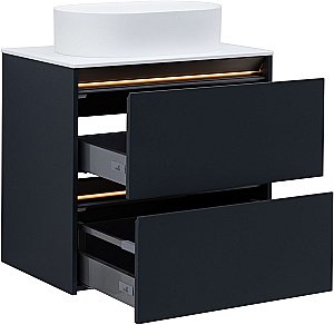 Тумба с раковиной Allen Brau Activity 70 1.34011.AM антрацит матовый/олива брашированная для ванной в интернет-магазине Sanbest