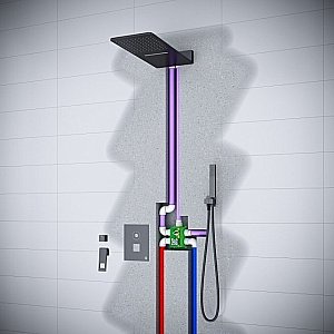 Душевая система Timo Briana SX-7139/03SM черная матовая купить в интернет-магазине сантехники Sanbest
