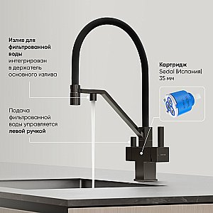 Смеситель для кухни Sancos Loro SC4007GG вороненая сталь купить в интернет-магазине сантехники Sanbest