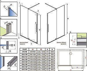 Душевая дверь Radaway Furo Brushed GunMetal DWJ 120 стекло прозраное/профиль брашированная оружейная сталь купить в интернет-магазине Sanbest