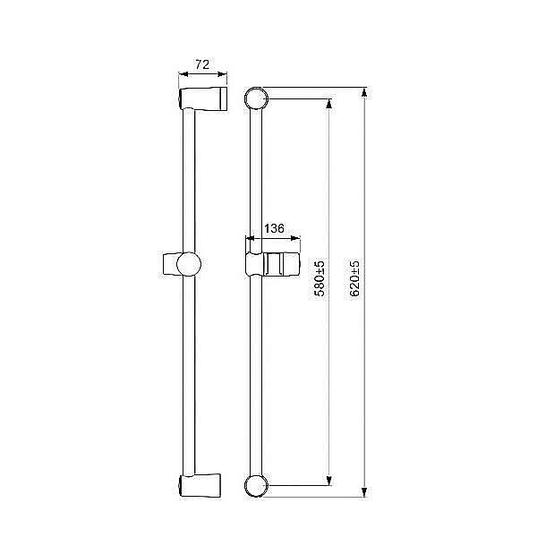 Душевая штанга Vidima Fresh S BA196AA купить в интернет-магазине сантехники Sanbest