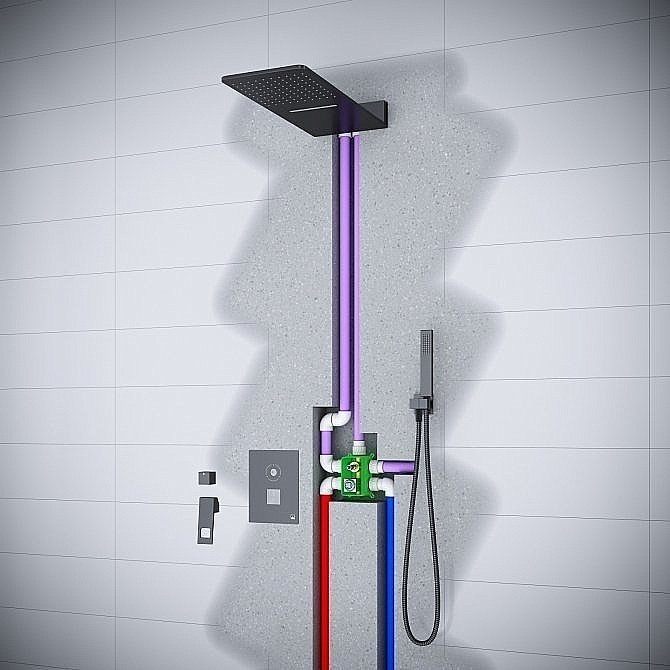 Душевая система Timo Briana SX-7139/03SM черная матовая купить в интернет-магазине сантехники Sanbest