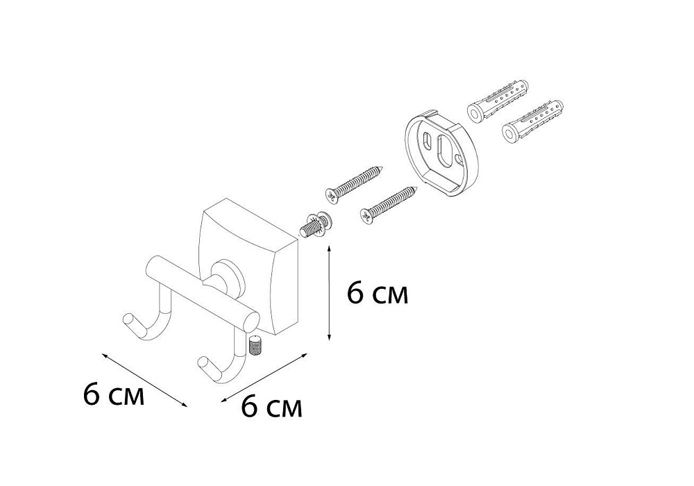 Крючок FIXSEN KVADRO FX-61305B купить в интернет-магазине сантехники Sanbest