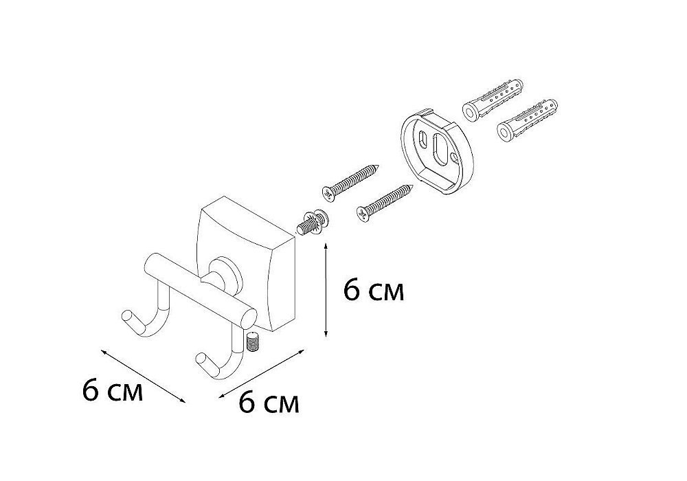 Крючок FIXSEN KVADRO FX-61305B купить в интернет-магазине сантехники Sanbest