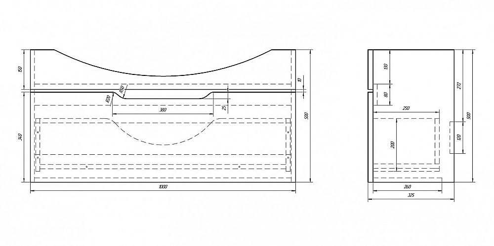 Тумба с раковиной Dreja Laguna 105 для ванной в интернет-магазине Sanbest