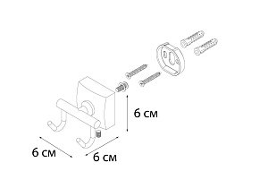 Крючок FIXSEN KVADRO FX-61305B купить в интернет-магазине сантехники Sanbest