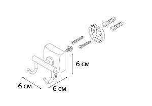Крючок FIXSEN KVADRO FX-61305B купить в интернет-магазине сантехники Sanbest
