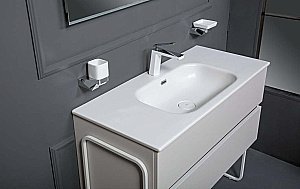 Тумба с раковиной Armadi Art Vallessi 100 белая для ванной в интернет-магазине Sanbest