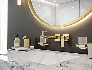 Диспенсер Hansgrohe AddStoris 41745990 золото купить в интернет-магазине сантехники Sanbest