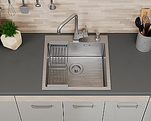 Кухонная мойка D&K 50х50 DKS505004 сатин купить в интернет-магазине сантехники Sanbest