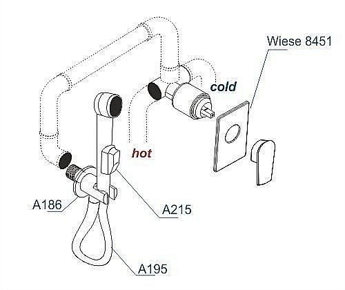 Гигиенический душ WasserKRAFT Wiese A84095 купить в интернет-магазине сантехники Sanbest