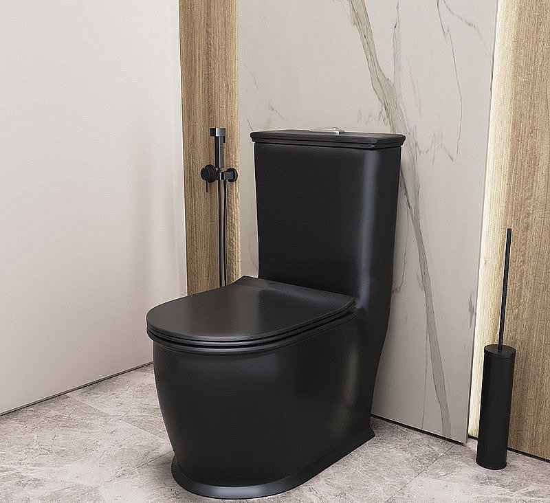 Унитаз Grossman Retro GR-4492BMS безободковый, с крышкой микролифт, черный матовый купить в интернет-магазине Sanbest