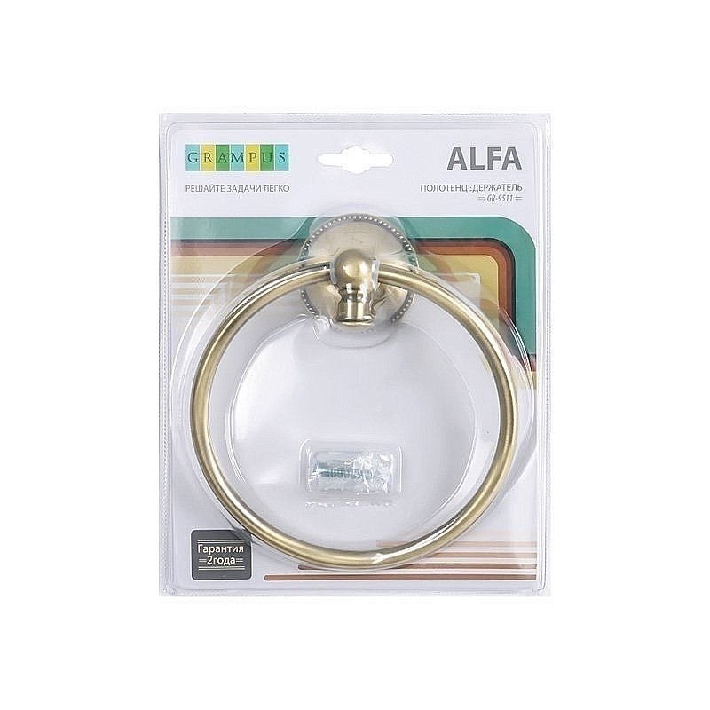 Полотенцедержатель кольцо GRAMPUS Alfa GR-9511 купить в интернет-магазине сантехники Sanbest
