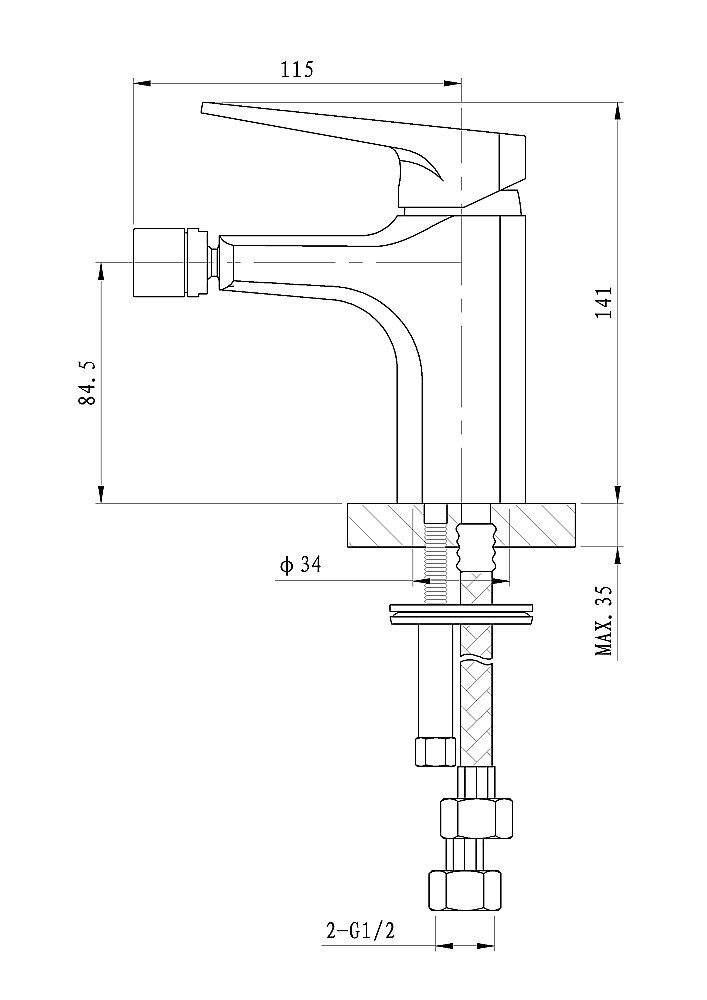 Смеситель для биде WONZON & WOGHAND ATHENS, Хром (WW-085001-CR) купить в интернет-магазине сантехники Sanbest
