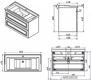 Тумба с раковиной Caprigo Wales 100 цвет на выбор для ванной в интернет-магазине Sanbest