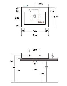 Раковина накладная Globo Incantho 71 IN071A.BI*0 белая купить в интернет-магазине Sanbest