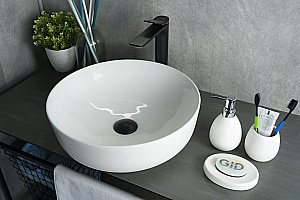 Раковина накладная Gid Esfera 41,5 D1315 51182 белая купить в интернет-магазине Sanbest