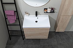 Тумба с раковиной Aquanet Нота New 334200 100 дуб светлый для ванной в интернет-магазине Sanbest