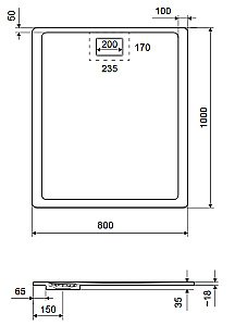 Душевой поддон Excellent Lavano 100x80 серый купить в интернет-магазине Sanbest