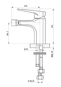 Смеситель для биде WONZON & WOGHAND ATHENS, Хром (WW-085001-CR) купить в интернет-магазине сантехники Sanbest