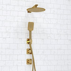 Душевая система WasserKRAFT Schunter 8200 SET2836 золото матовое купить в интернет-магазине сантехники Sanbest