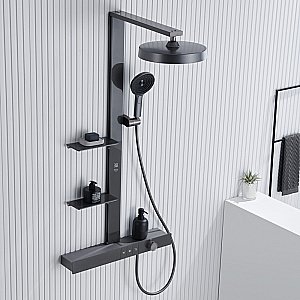 Душевая система Black&White Gravity GH-9005-GM оружейная сталь купить в интернет-магазине сантехники Sanbest