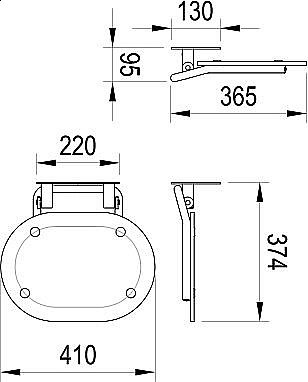 Сиденье для душа Ravak Chrome CLEAR/WHITE купить в интернет-магазине сантехники Sanbest