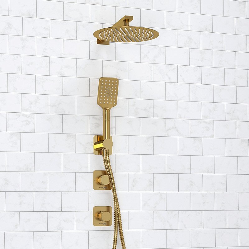 Душевая система WasserKRAFT Schunter 8200 SET2836 золото матовое купить в интернет-магазине сантехники Sanbest