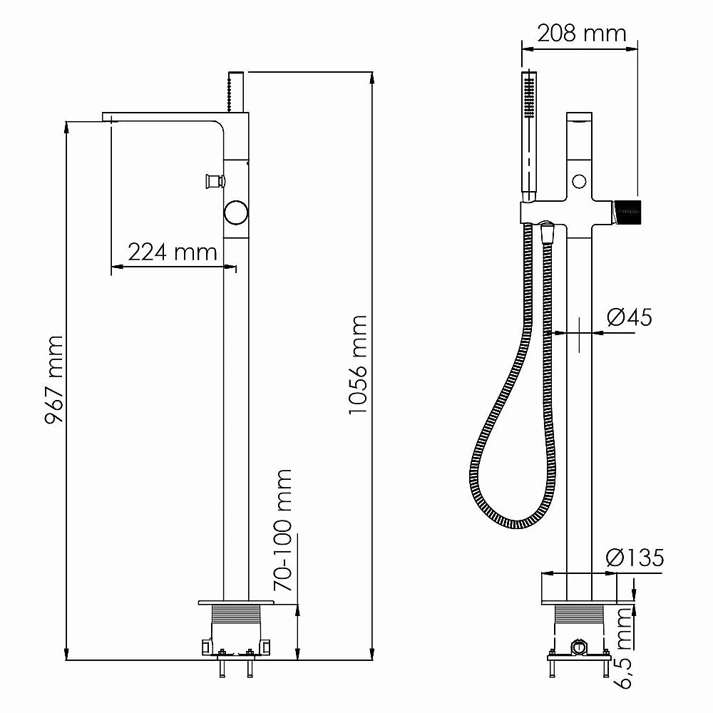 Смеситель для ванны WasserKRAFT Ems 7600 7621 золото купить в интернет-магазине сантехники Sanbest
