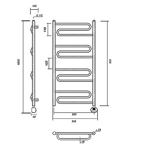 Полотенцесушитель электрический Domoterm Офелия П12 500x950 АБР E бронза купить в интернет-магазине сантехники Sanbest