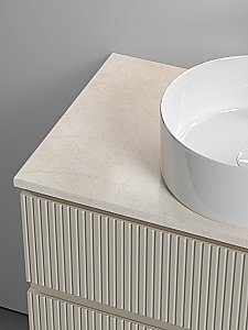 Тумба с раковиной Sancos SNOB T 80 со столешницей, бежевая матовая для ванной в интернет-магазине Sanbest