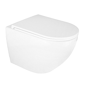 Унитаз подвесной Azario Navio AZ-0074 белый, безободковый, с крышкой микролифт купить в интернет-магазине Sanbest