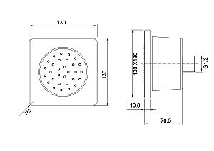 Форсунка для душа Aquatek AQ2099CR 130х130 хром купить в интернет-магазине сантехники Sanbest