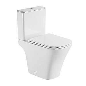 Напольный унитаз-компакт Black&White Gravity 6620W безободковый, слив-торнадо, с крышкой микролифт, с бачком, белый глянцевый купить в интернет-магазине Sanbest