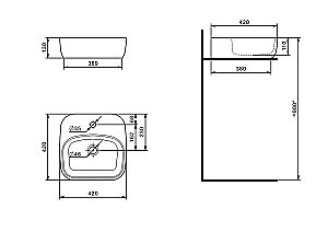 Раковина накладная Акватон Одри 42 1WH501709 белая купить в интернет-магазине Sanbest