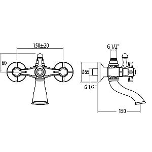 Смеситель для ванны Tiffany World London TW1750617V0br бронза купить в интернет-магазине сантехники Sanbest