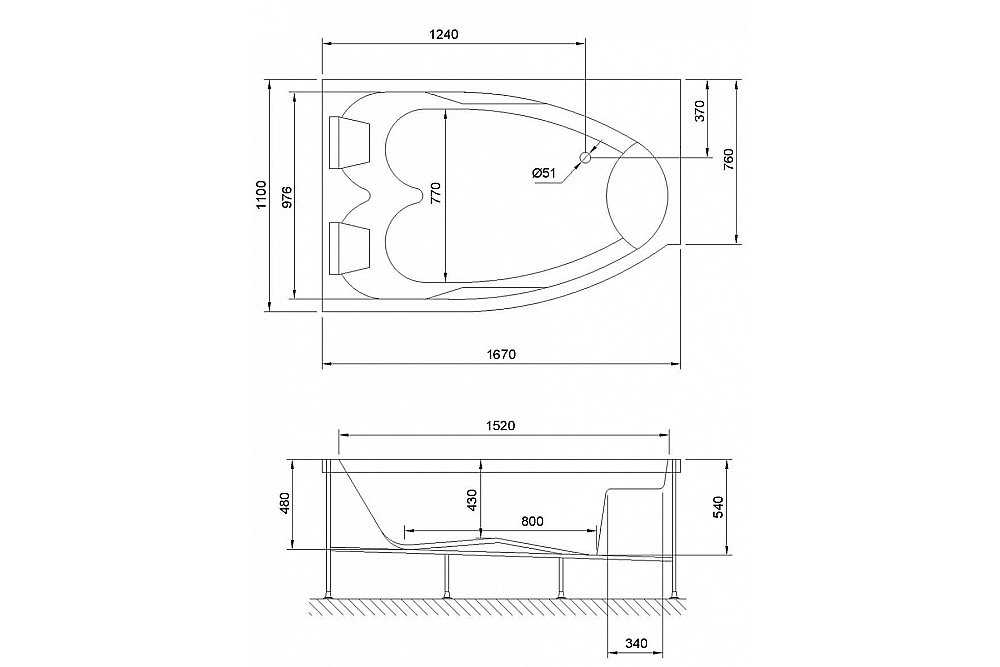 Акриловая ванна Royal Bath SHAKESPEARE 170х110 RB652100 белая купить в интернет-магазине Sanbest