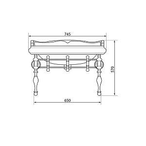 Консоль с раковиной Caprigo Concol LOW 7060/73 Хром для ванной в интернет-магазине сантехники Sanbest